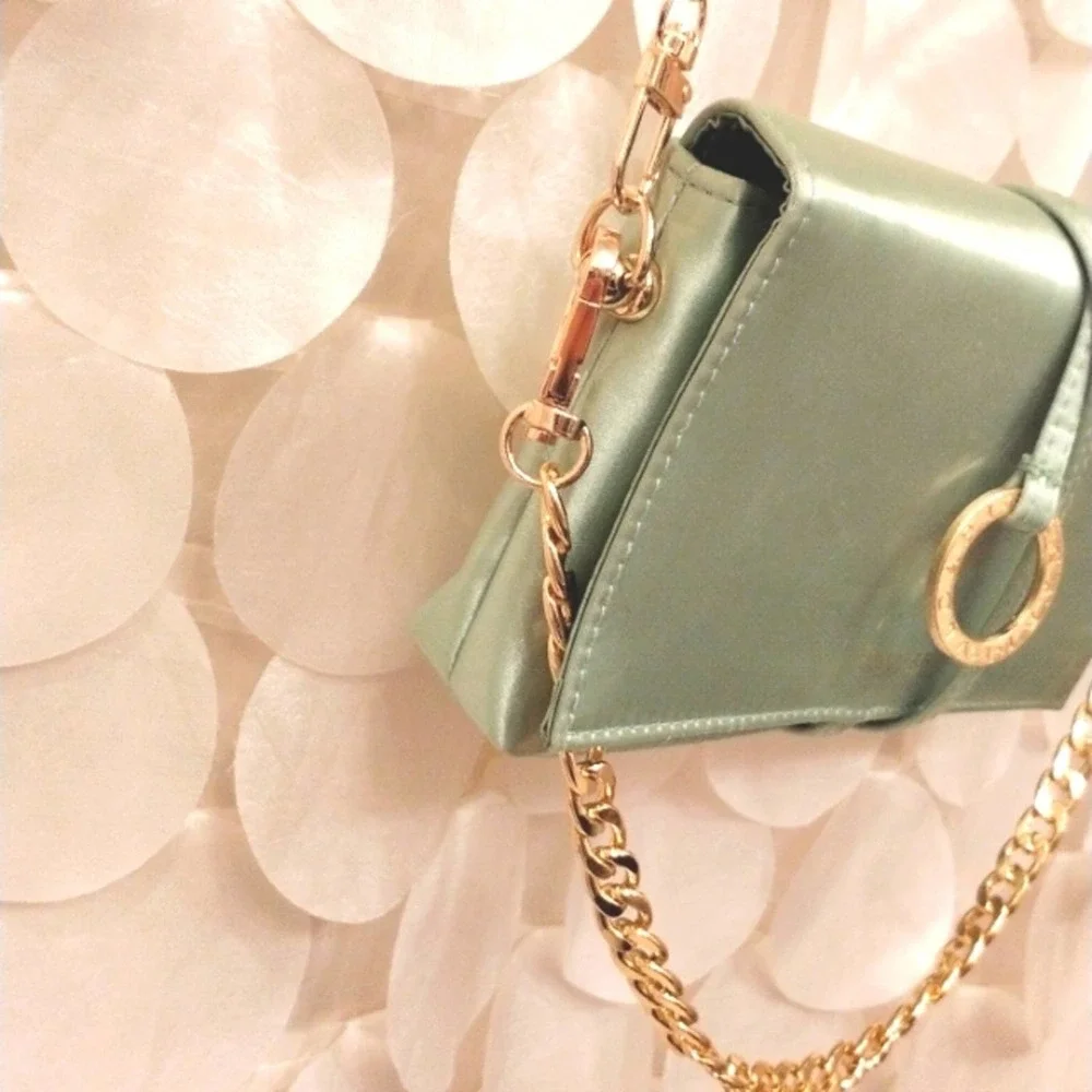 BVGARI with BOX CROSSBODY Authentic Satin Clutch Handbag w added 2 Gold … - Picture 16 of 16